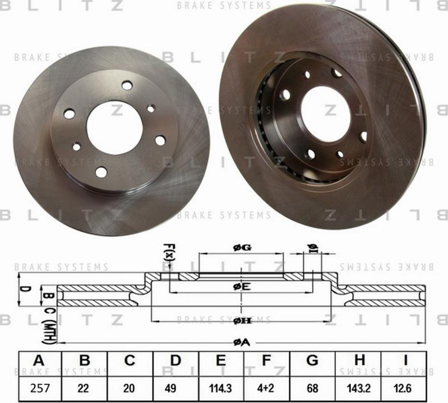 Blitz BS0132 - Гальмівний диск autocars.com.ua