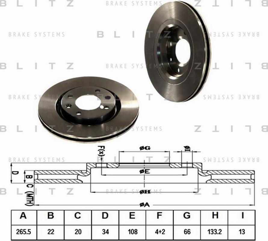 Blitz BS0135 - Гальмівні колодки, дискові гальма autocars.com.ua