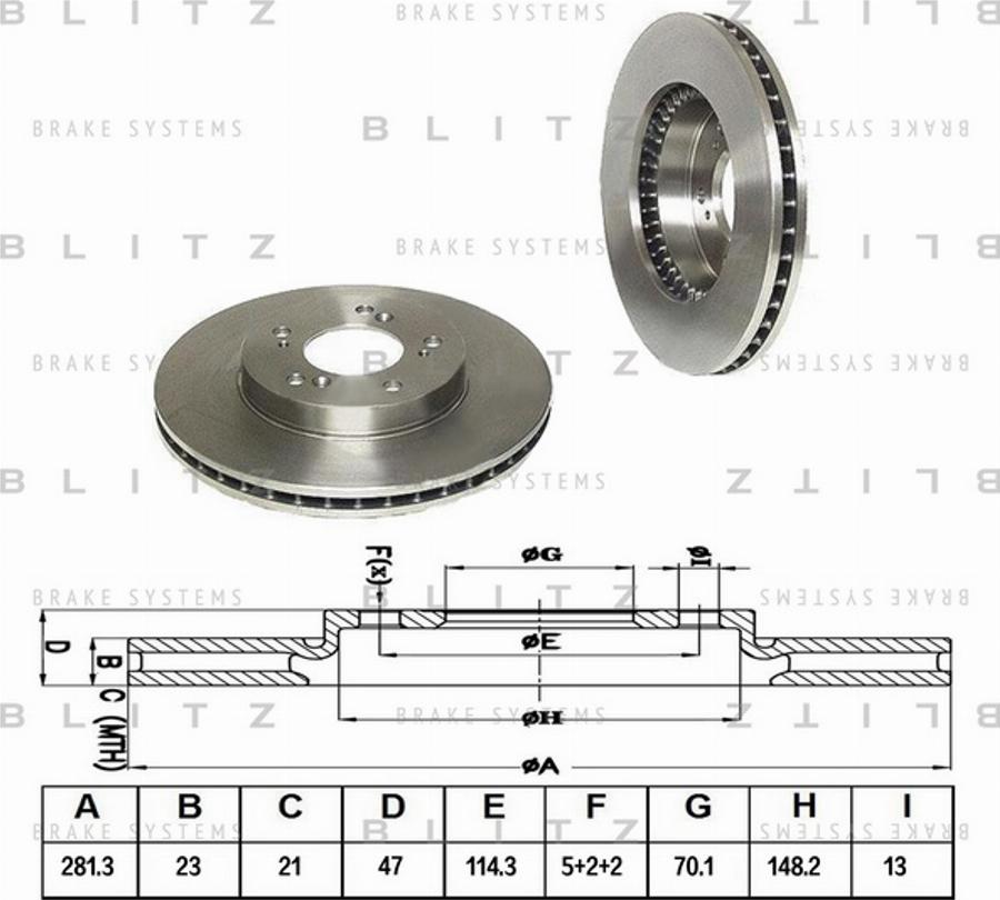 Blitz BS0140 - Економічний гальмівний диск autocars.com.ua