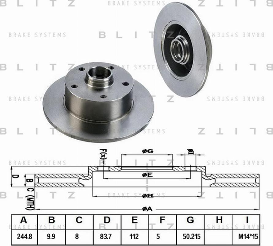 Blitz BS0145 - Гальмівний диск autocars.com.ua