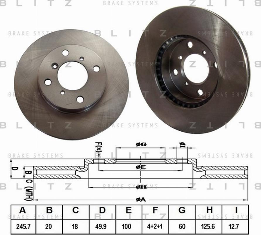 Blitz BS0147 - Гальмівний диск autocars.com.ua