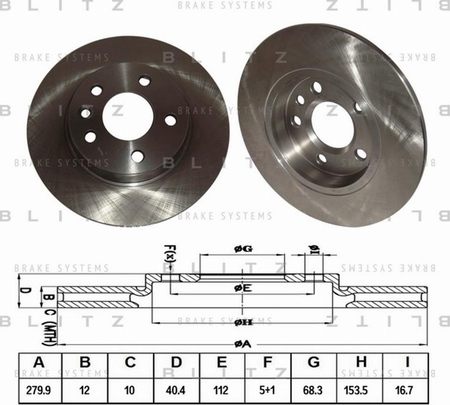 Blitz BS0157 - Гальмівний диск autocars.com.ua