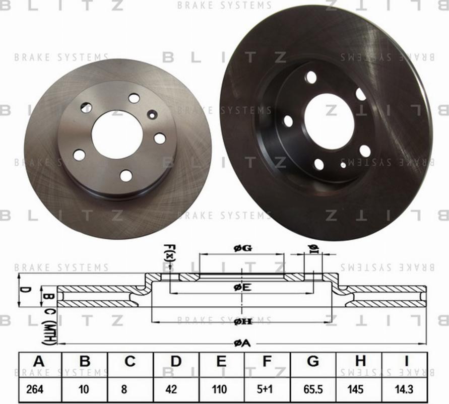 Blitz BS0159 - Гальмівний диск autocars.com.ua