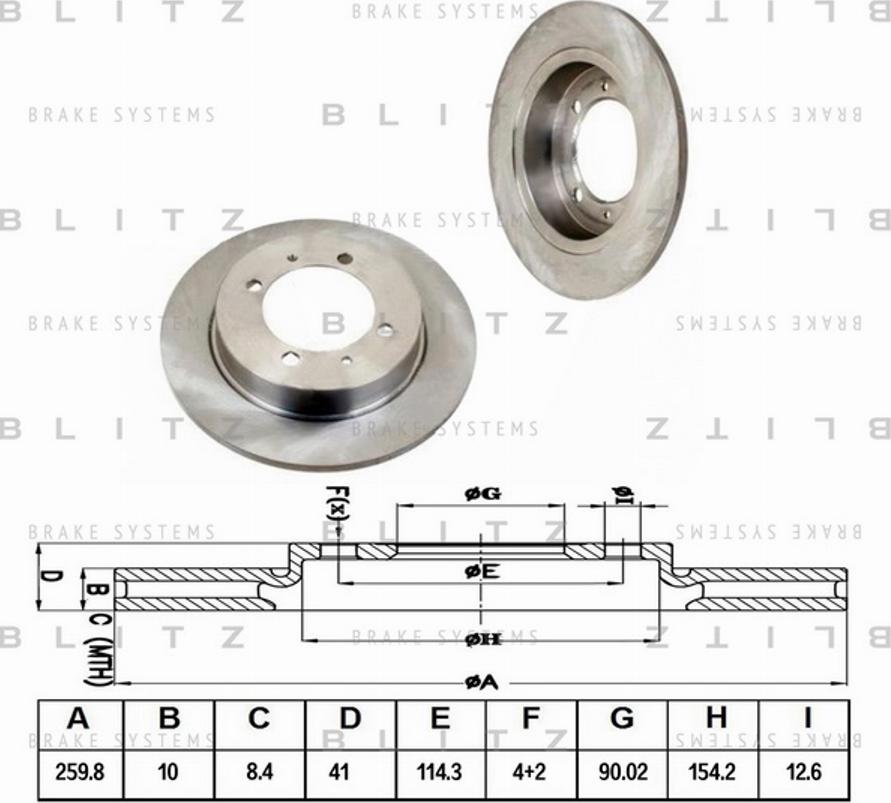 Blitz BS0163 - Гальмівний диск autocars.com.ua