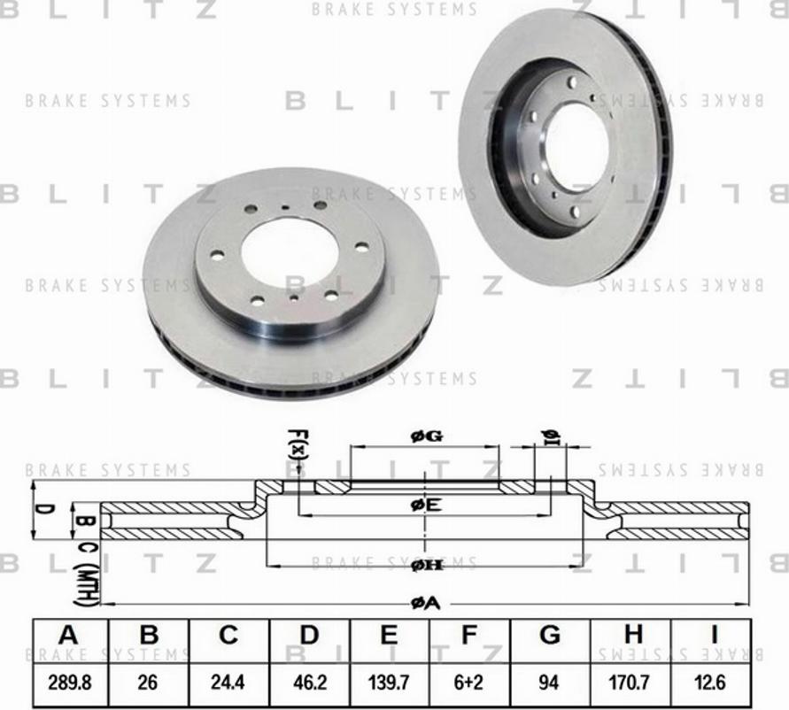 Blitz BS0169 - Гальмівний диск autocars.com.ua