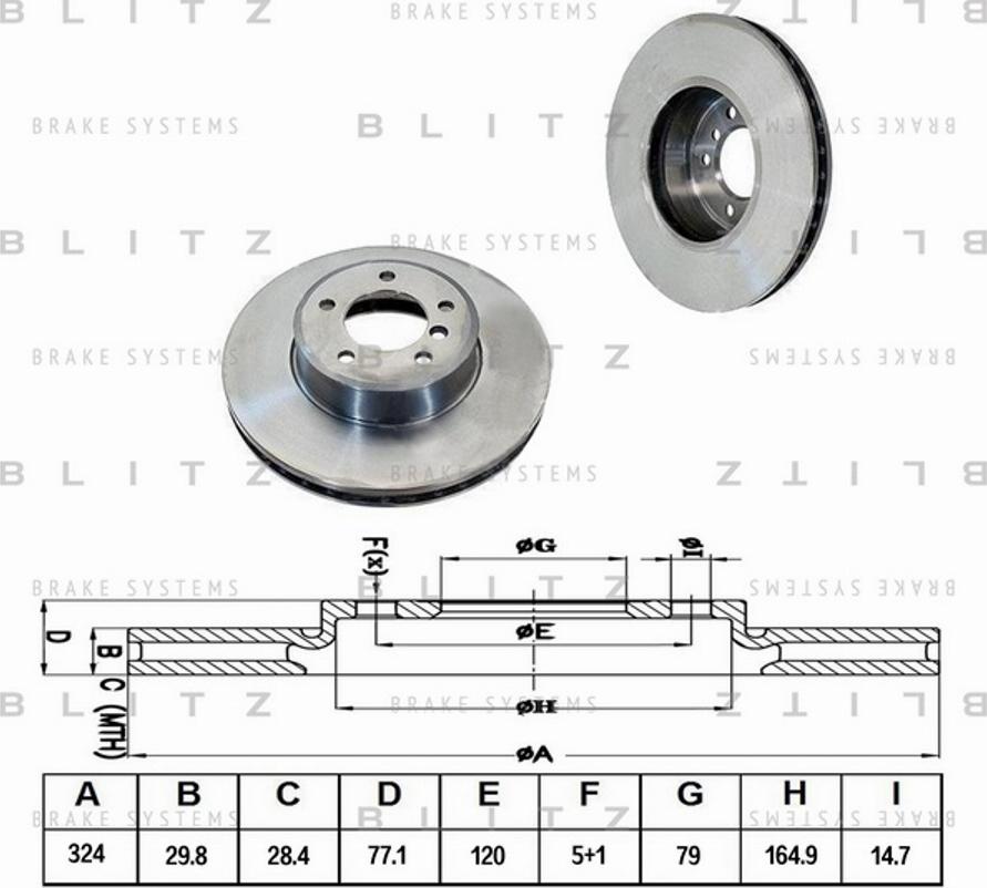 Blitz BS0189 - Гальмівний диск autocars.com.ua