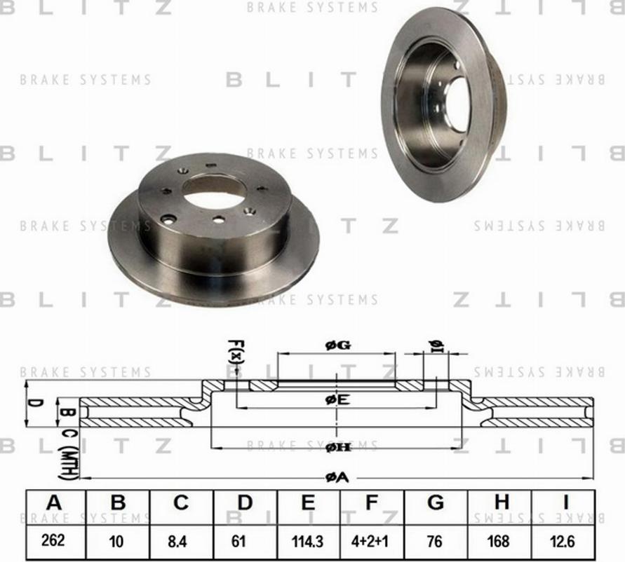 Blitz BS0190 - Гальмівний диск autocars.com.ua