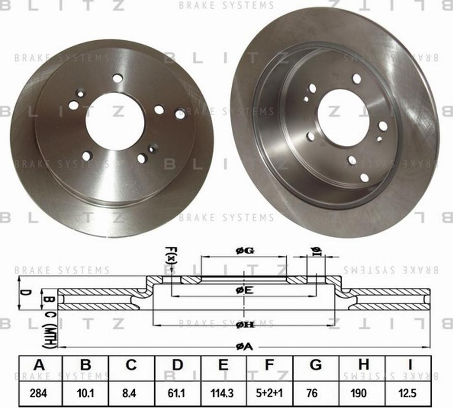 Blitz BS0191 - Гальмівний диск autocars.com.ua