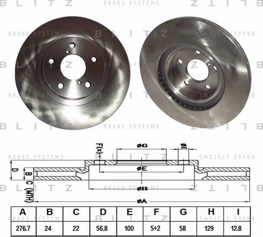 Blitz BS0196 - Гальмівний диск autocars.com.ua