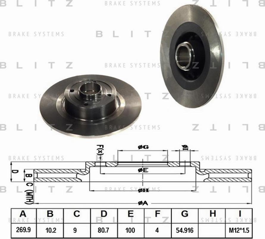 Blitz BS0208 - Гальмівний диск autocars.com.ua