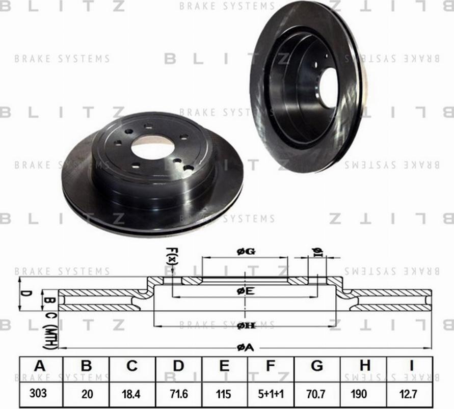 Blitz BS0228 - Гальмівний диск autocars.com.ua