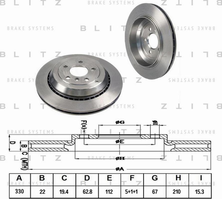 Blitz BS0229 - Гальмівний диск autocars.com.ua