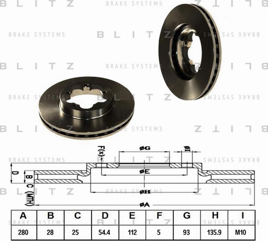 Blitz BS0263 - Гальмівний диск autocars.com.ua