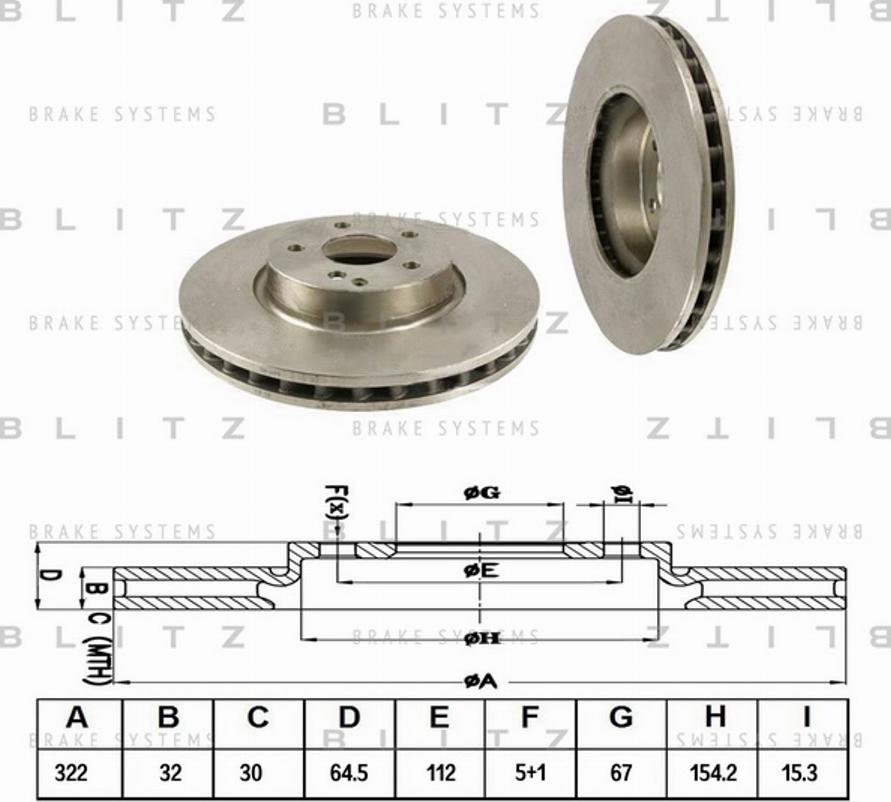 Blitz BS0268 - Економічний гальмівний диск autocars.com.ua