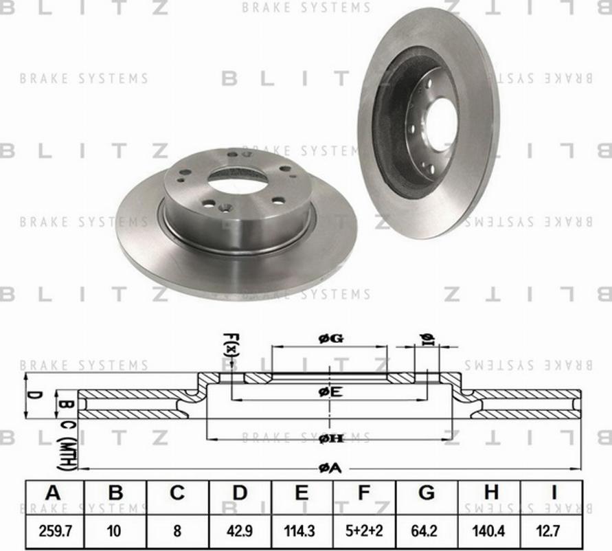 Blitz BS0276 - Гальмівний диск autocars.com.ua