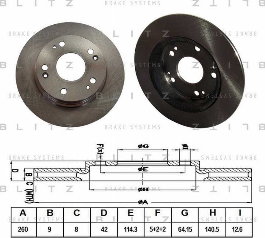 Blitz BS0277 - Гальмівний диск autocars.com.ua