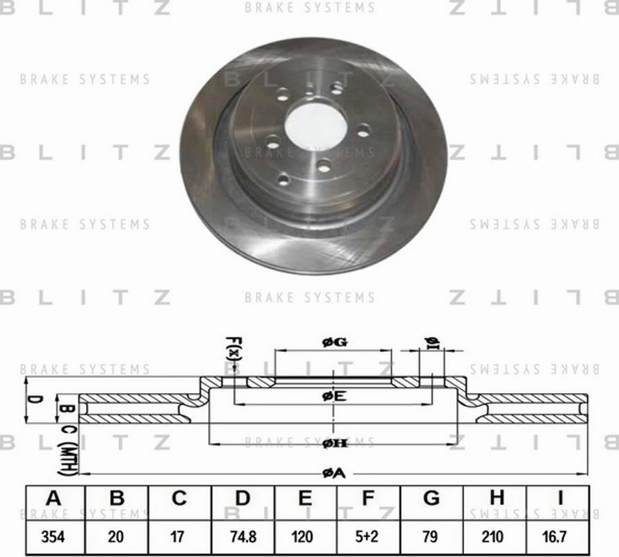 Blitz BS0285 - Гальмівний диск autocars.com.ua