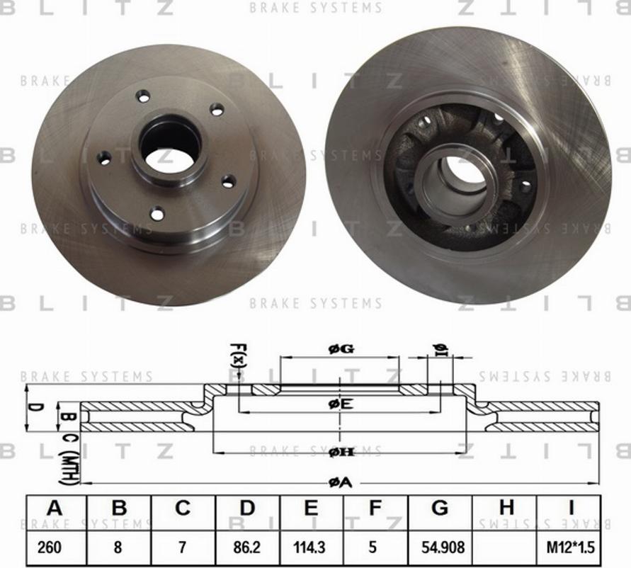 Blitz BS0301 - Гальмівний диск autocars.com.ua