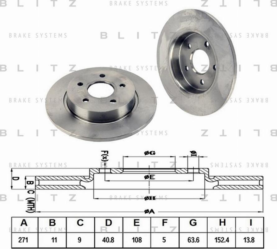 Blitz BS0331 - Гальмівний диск autocars.com.ua