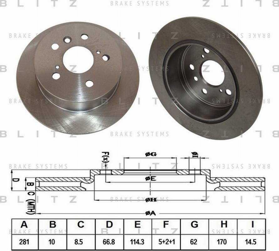 Blitz BS0349 - Гальмівний диск autocars.com.ua