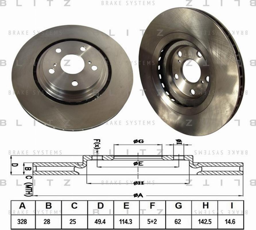 Blitz BS0375 - Тормозной диск autodnr.net