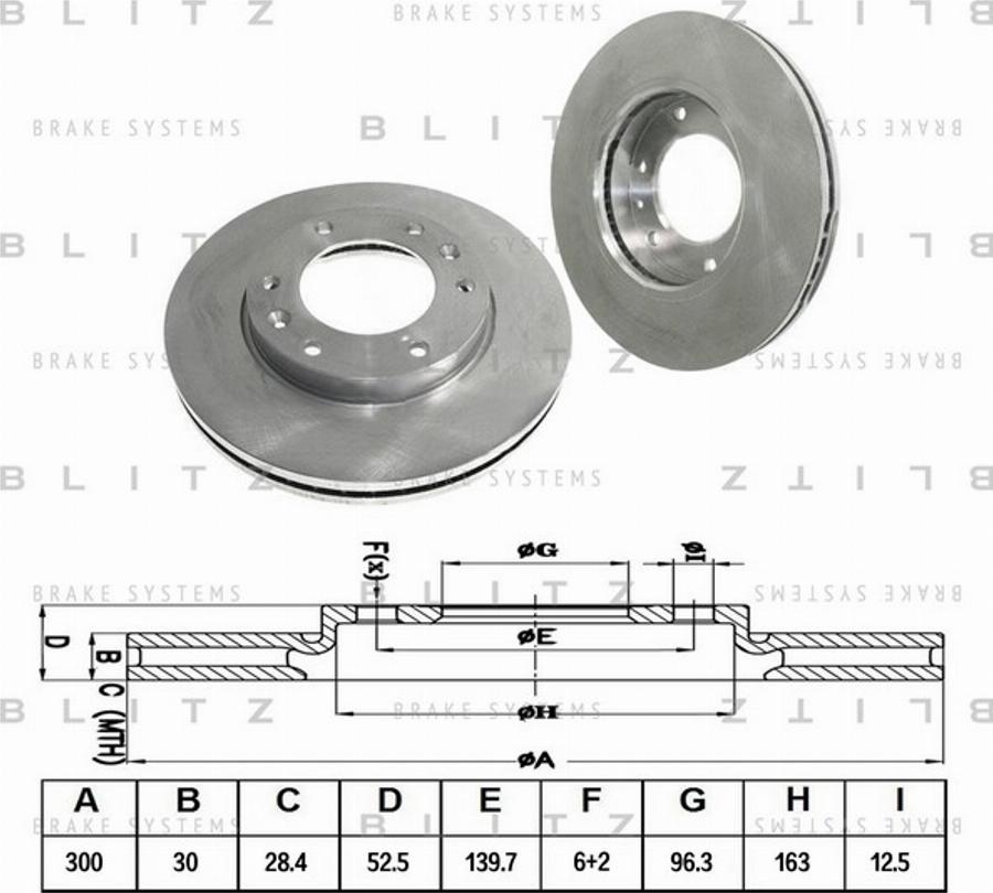 Blitz BS0380 - Гальмівний диск autocars.com.ua