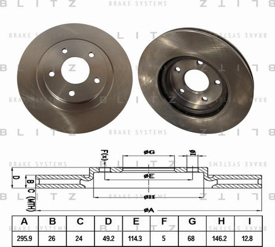 Blitz BS0382 - Гальмівний диск autocars.com.ua