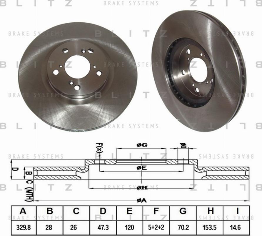 Blitz BS0386 - Гальмівний диск autocars.com.ua