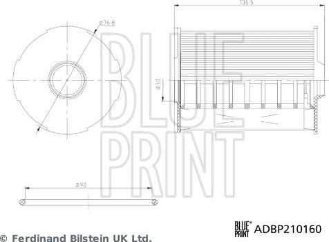 Blue Print ADBP210160 - Масляний фільтр autocars.com.ua