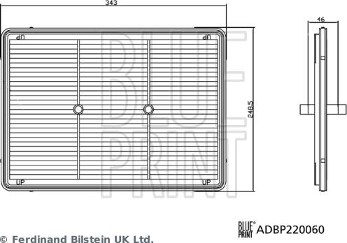 Blue Print ADBP220060 - Повітряний фільтр autocars.com.ua