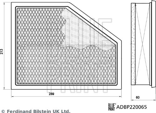 Blue Print ADBP220065 - Повітряний фільтр autocars.com.ua