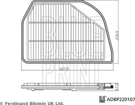 Blue Print ADBP220107 - Повітряний фільтр autocars.com.ua