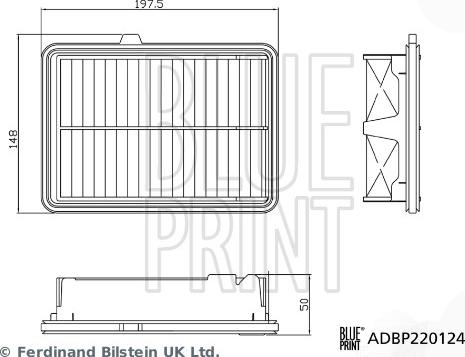 Blue Print ADBP220124 - Повітряний фільтр autocars.com.ua