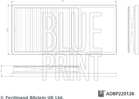 Blue Print ADBP220126 - Повітряний фільтр autocars.com.ua