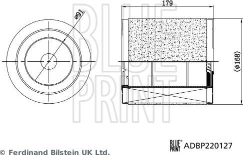 Blue Print ADBP220127 - Повітряний фільтр autocars.com.ua