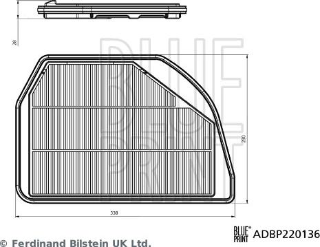 Blue Print ADBP220136 - Повітряний фільтр autocars.com.ua