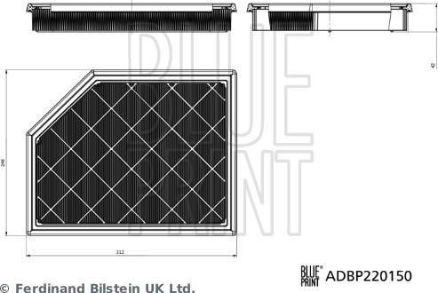 Blue Print ADBP220150 - Повітряний фільтр autocars.com.ua