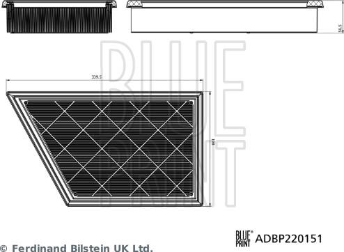Blue Print ADBP220151 - Повітряний фільтр autocars.com.ua