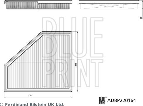 Blue Print ADBP220164 - Повітряний фільтр autocars.com.ua