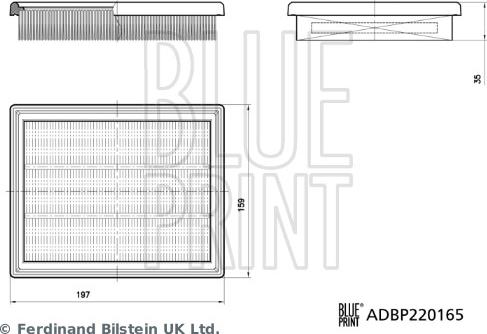 Blue Print ADBP220165 - Повітряний фільтр autocars.com.ua