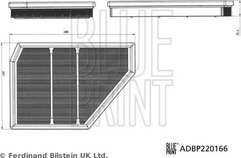 Blue Print ADBP220166 - Повітряний фільтр autocars.com.ua