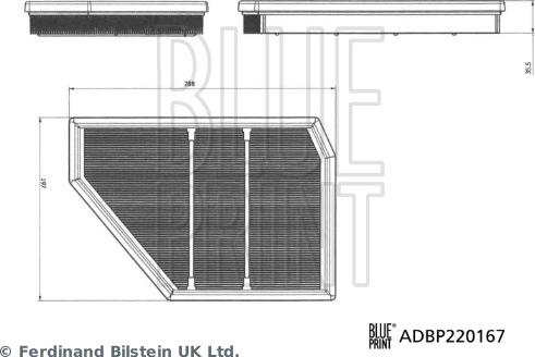 Blue Print ADBP220167 - Повітряний фільтр autocars.com.ua