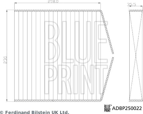 Blue Print ADBP250022 - Фільтр, повітря у внутрішній простір autocars.com.ua