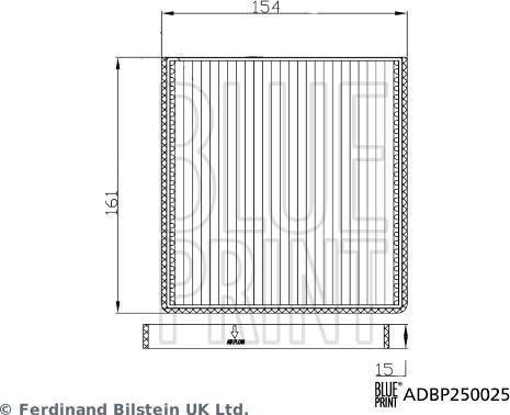 Blue Print ADBP250025 - Фільтр, повітря у внутрішній простір autocars.com.ua