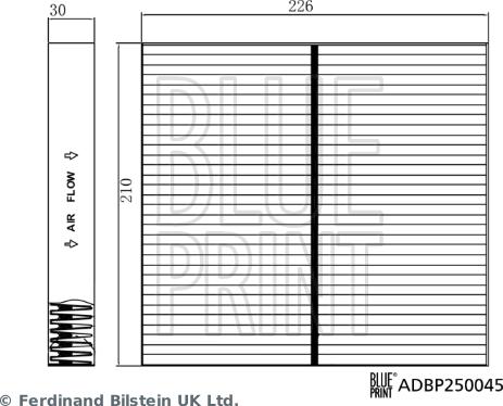 Blue Print ADBP250045 - Фільтр, повітря у внутрішній простір autocars.com.ua