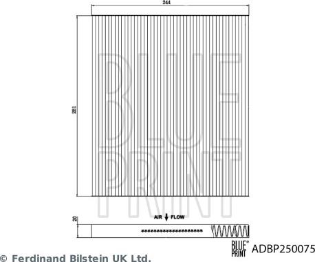 Blue Print ADBP250075 - Фільтр, повітря у внутрішній простір autocars.com.ua