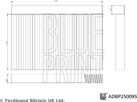 Blue Print ADBP250095 - Фільтр, повітря у внутрішній простір autocars.com.ua