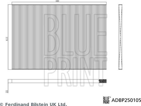 Blue Print ADBP250105 - Фільтр, повітря у внутрішній простір autocars.com.ua