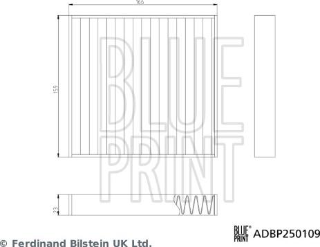 Blue Print ADBP250109 - Фільтр, повітря у внутрішній простір autocars.com.ua