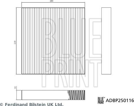 Blue Print ADBP250116 - Фільтр, повітря у внутрішній простір autocars.com.ua